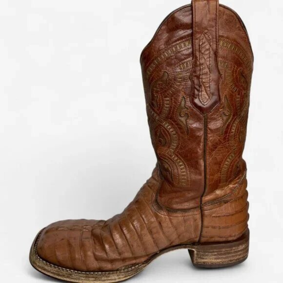 El Herrado Alligator Crocodile Western Cowboy Boots 9.5 - Picture 3 of 13